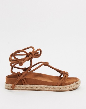 Pull&Bear Faux Suede Flatform Smeđe - Ženske Sandale | 83651GOXK